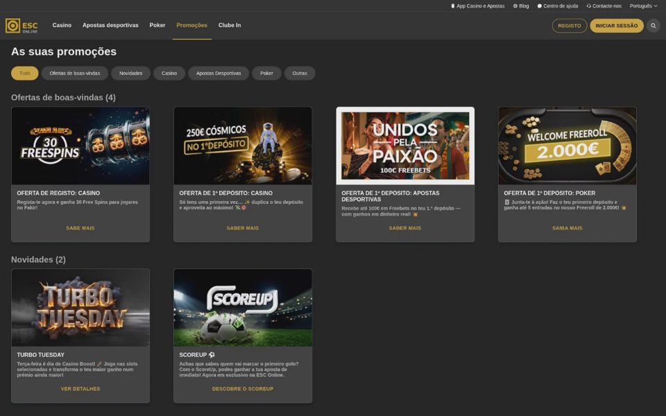 Бонусы и акции Estoril Sol Casinos