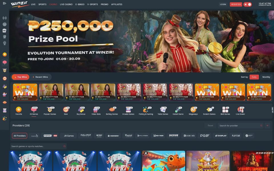 Winzir casino catalog