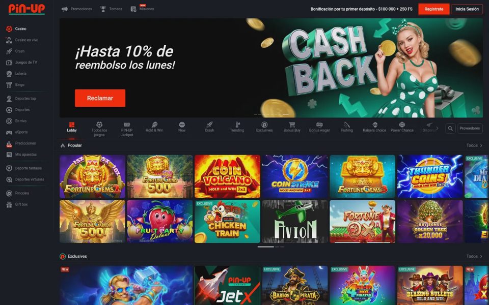 Pin-Up casino catalog