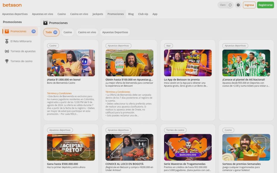 Бонусы и акции Betsson