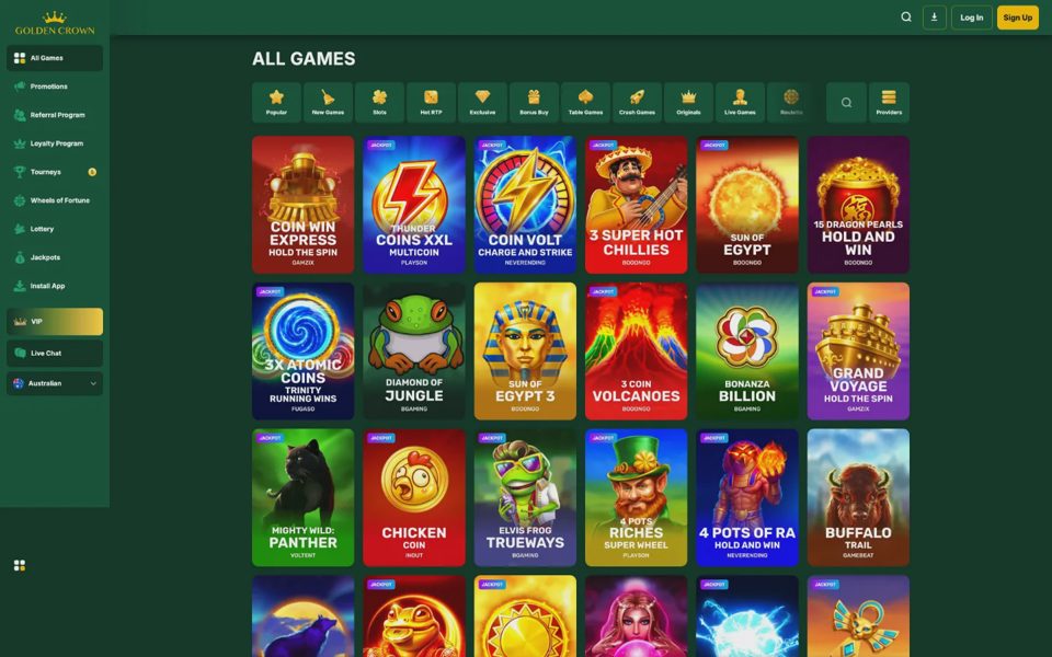Каталог казино Golden Crown Casino
