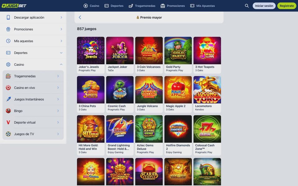 Jugabet jackpots