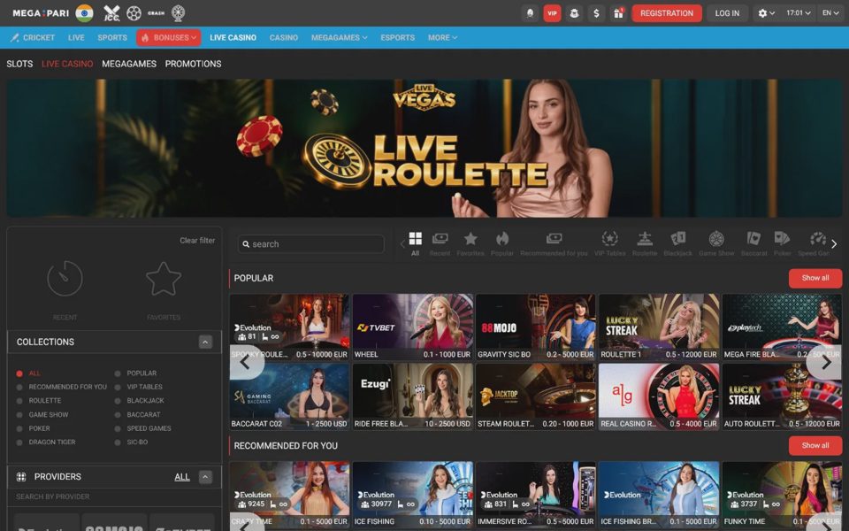 Megapari live casino