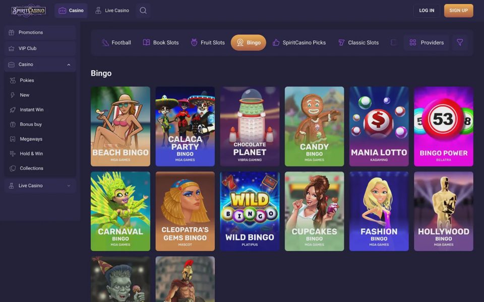 Spirit Casino bingo