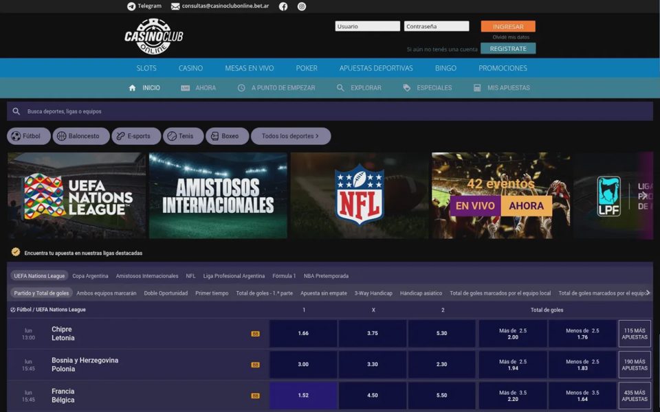 Casino Club Online sports betting