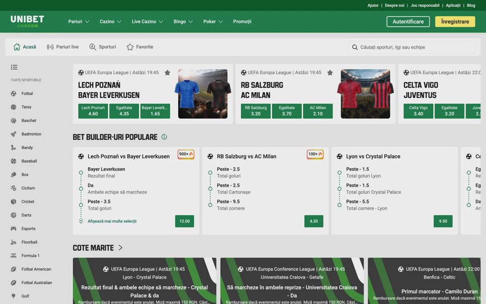 Ставки на спорт Unibet