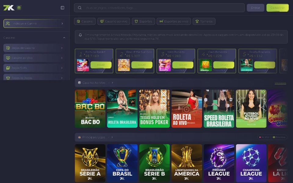 Главная страница 7K.bet
