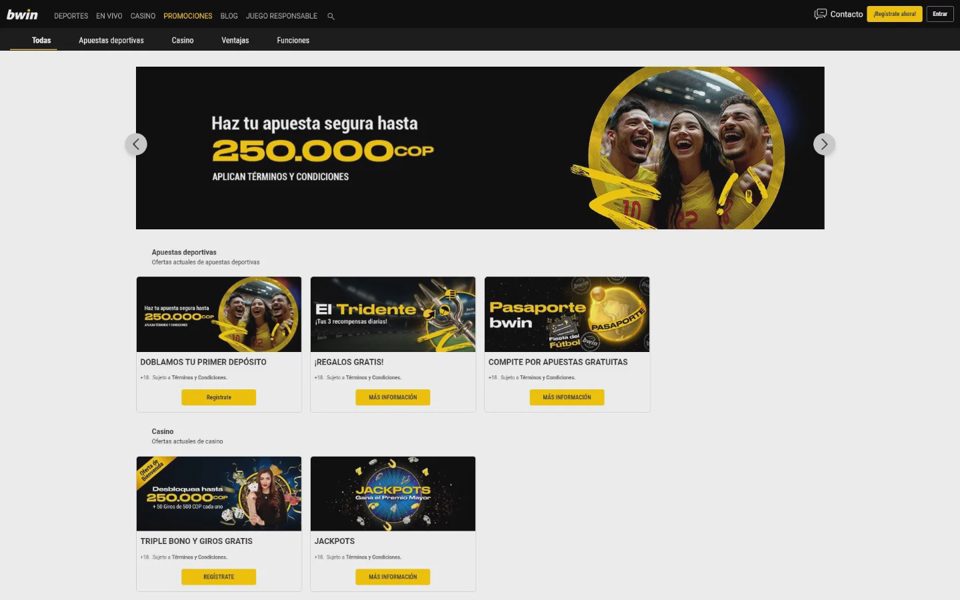 Бонусы и акции Bwin