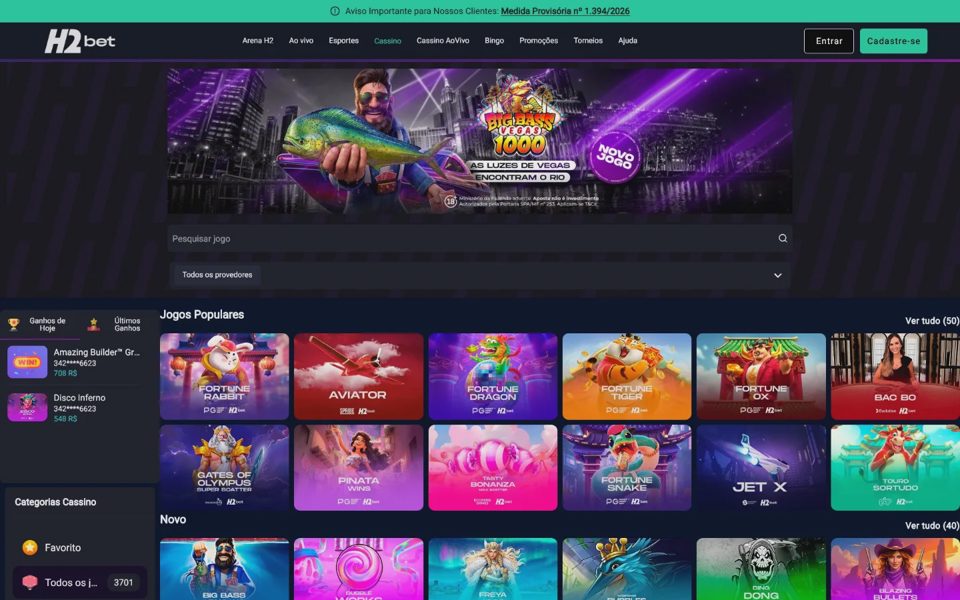 Каталог казино H2bet