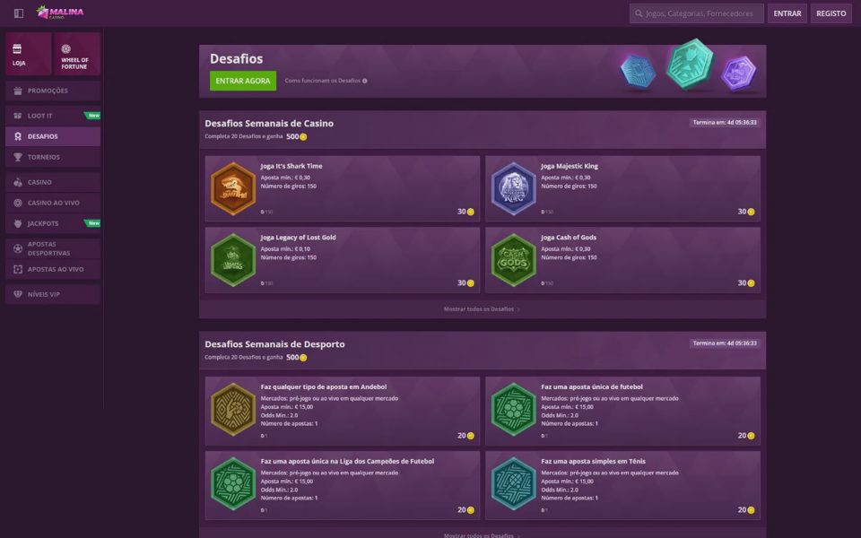 MalinaCasino missions