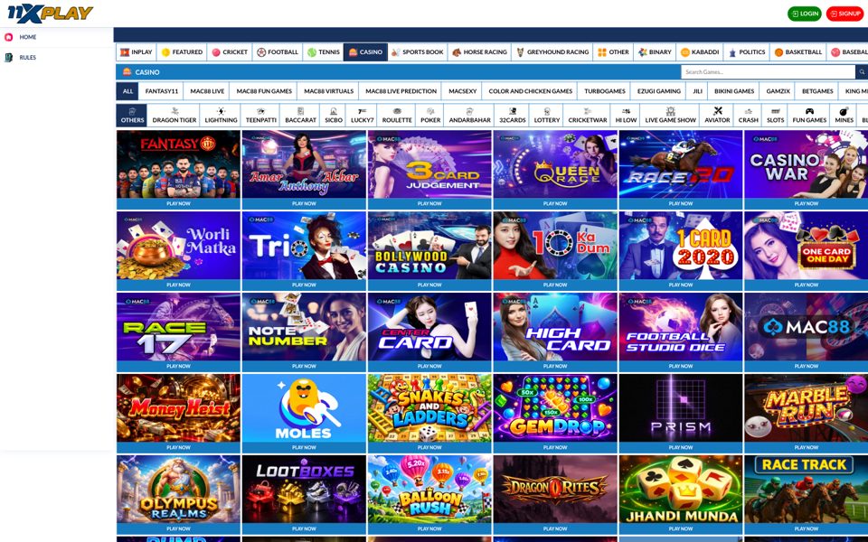 11xPlay casino catalog