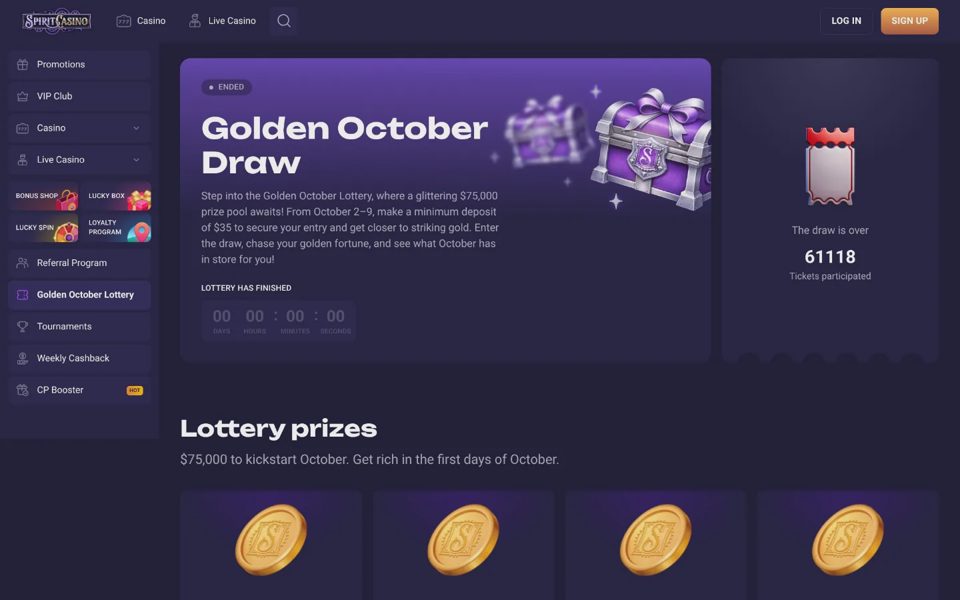 Spirit Casino lotteries