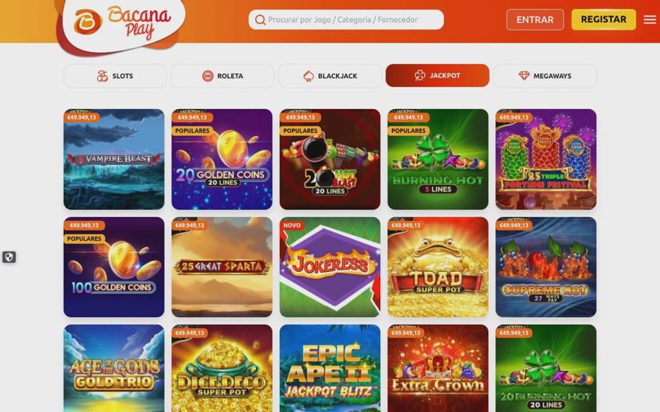 Bacana Play jackpots