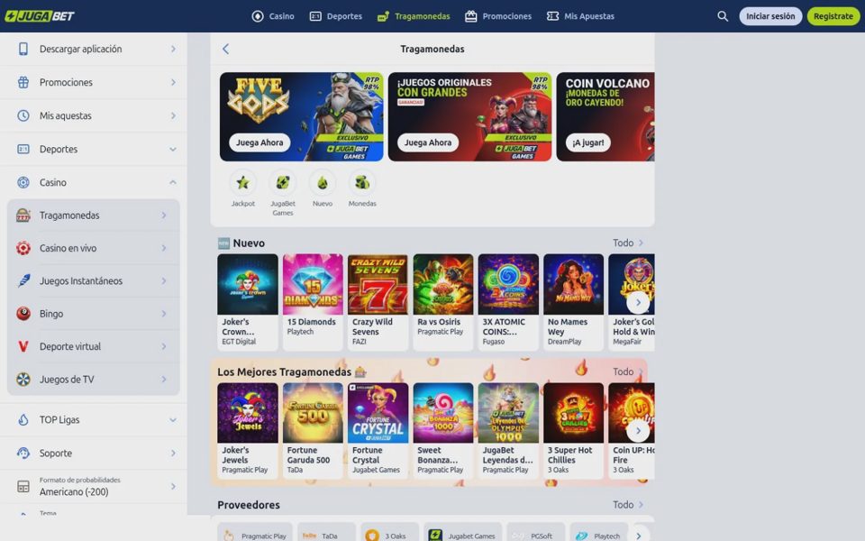 Jugabet casino catalog