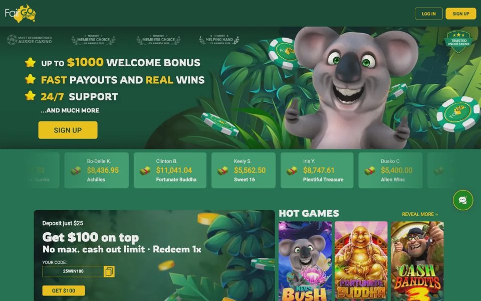 Главная страница Fair Go Casino