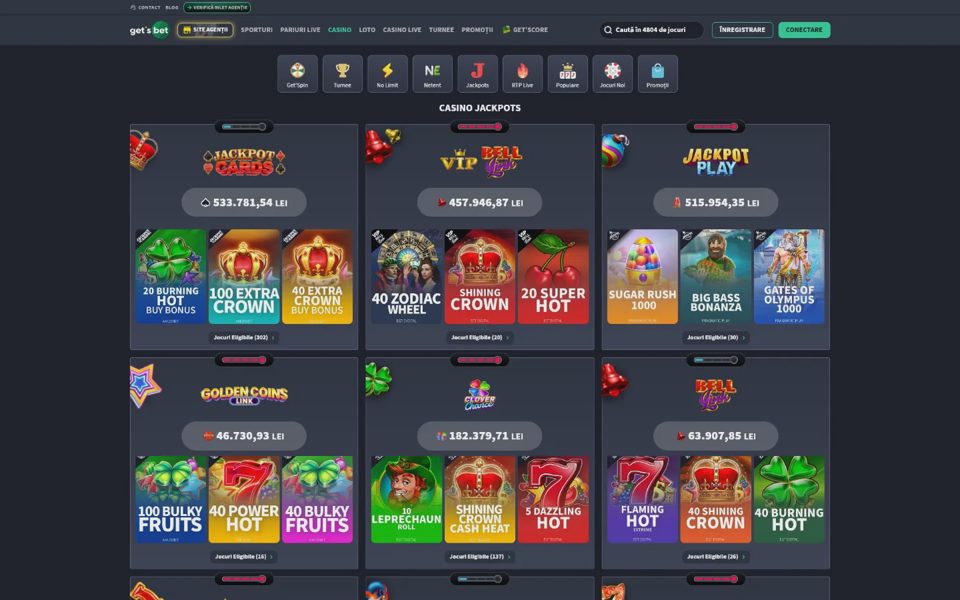 Джекпоты Get's Bet