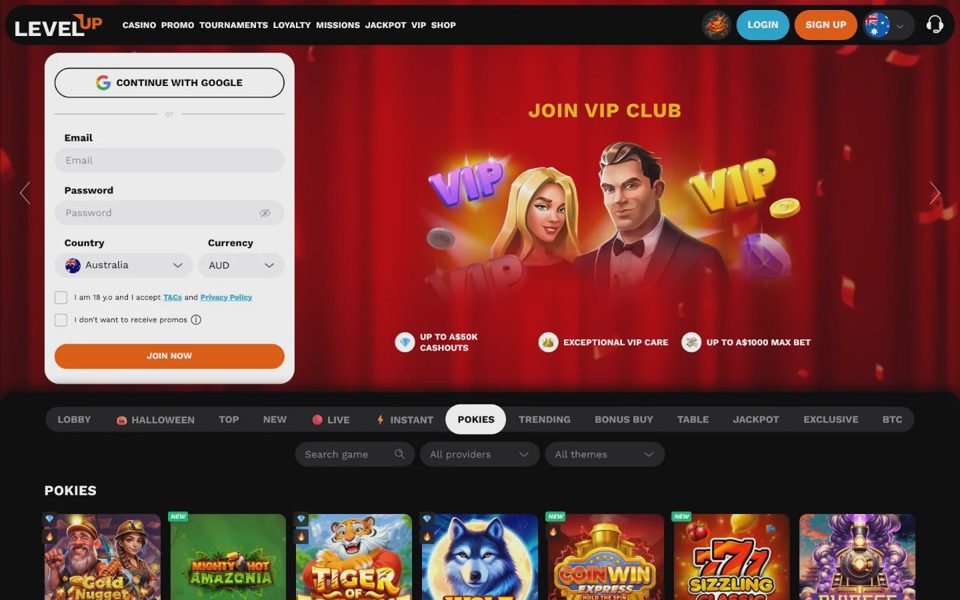Каталог казино LevelUp Casino