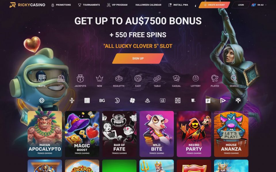 Каталог казино Ricky Casino