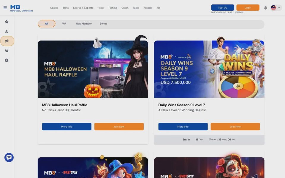 MB8 bonuses and promotions