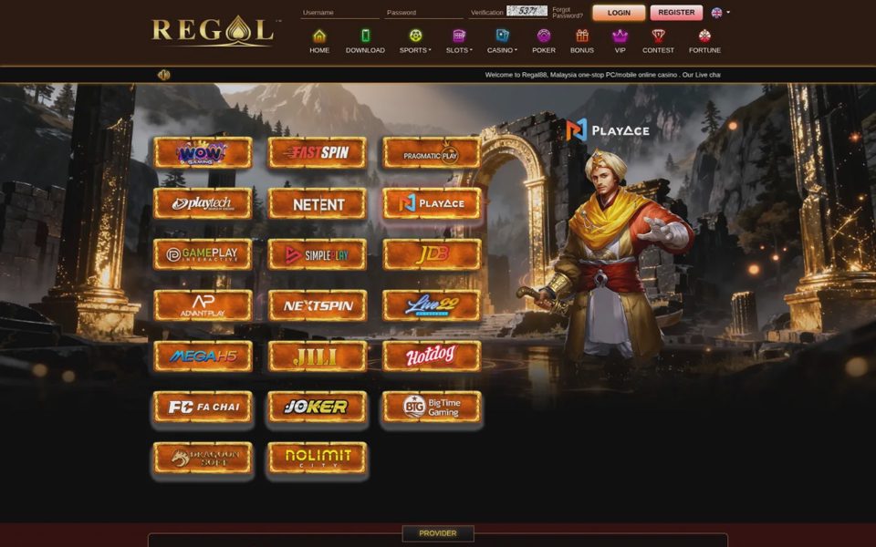 Regal88 casino catalog