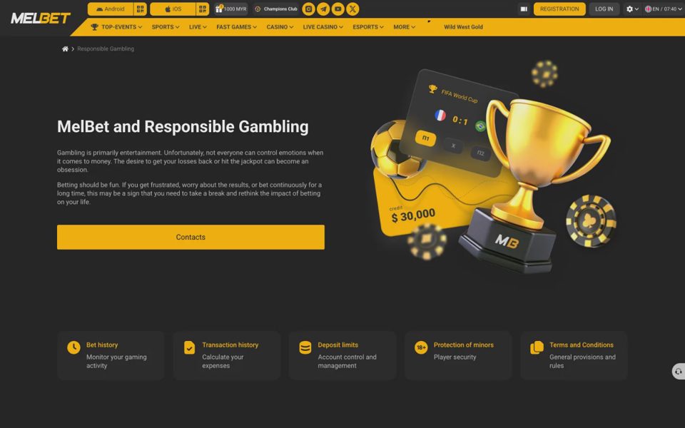 Ответственная игра на Melbet