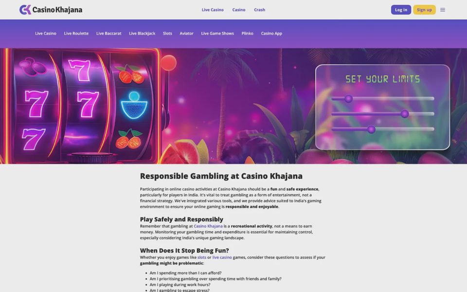 Ответственная игра на Casino Khajana