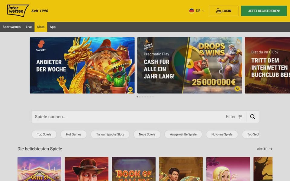 Каталог казино Interwetten