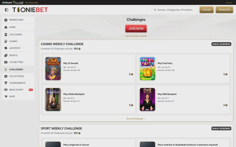 TOONIEBET tournaments