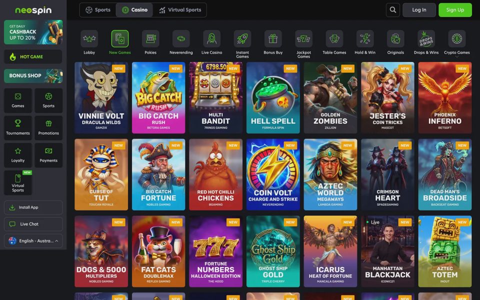 Neospin casino catalog