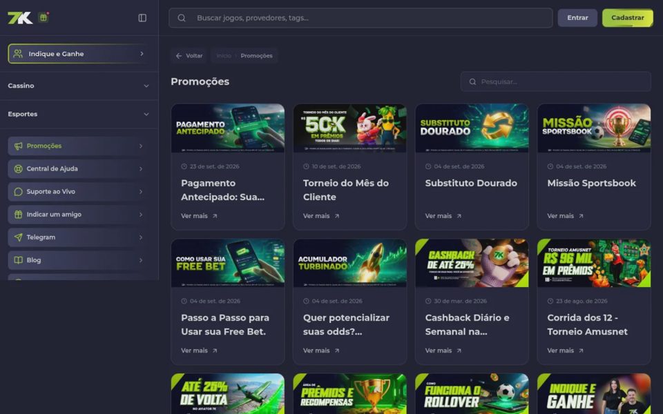 Бонусы и акции 7K.bet