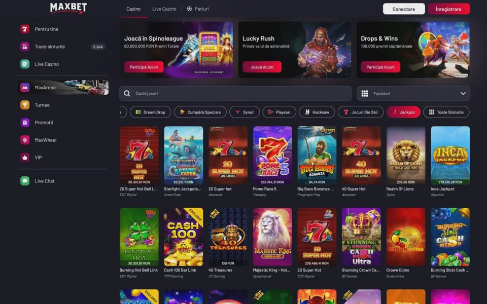 Джекпоты Maxbet