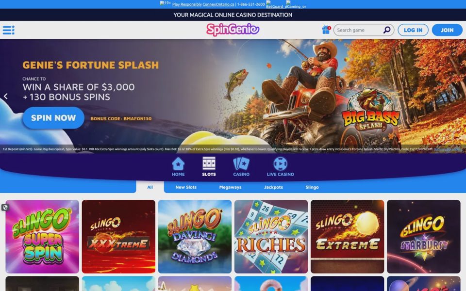 Каталог казино Spin Genie