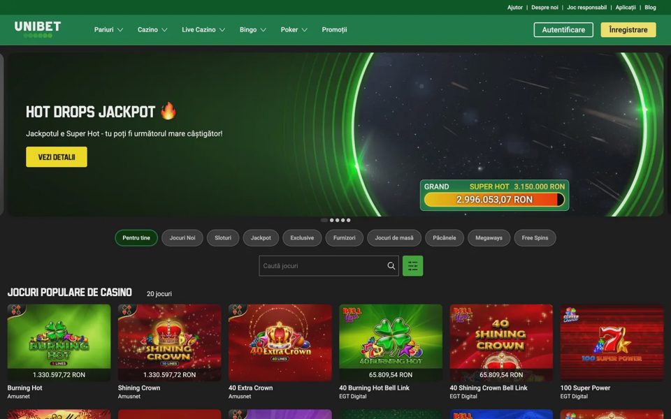 Каталог казино Unibet