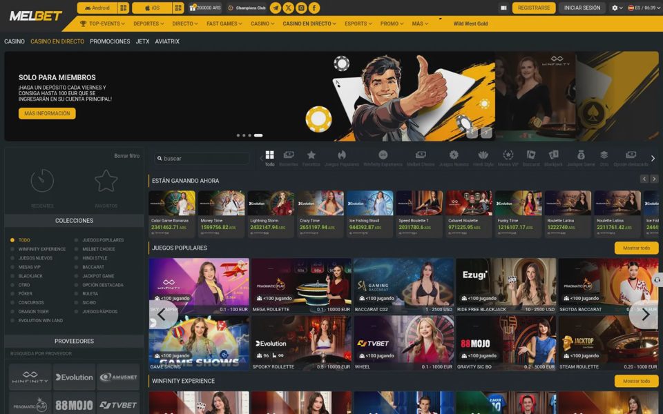 Live-казино Melbet