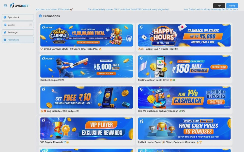 Бонусы и акции Indibet