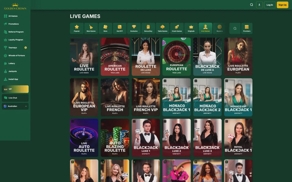 Live-казино Golden Crown Casino
