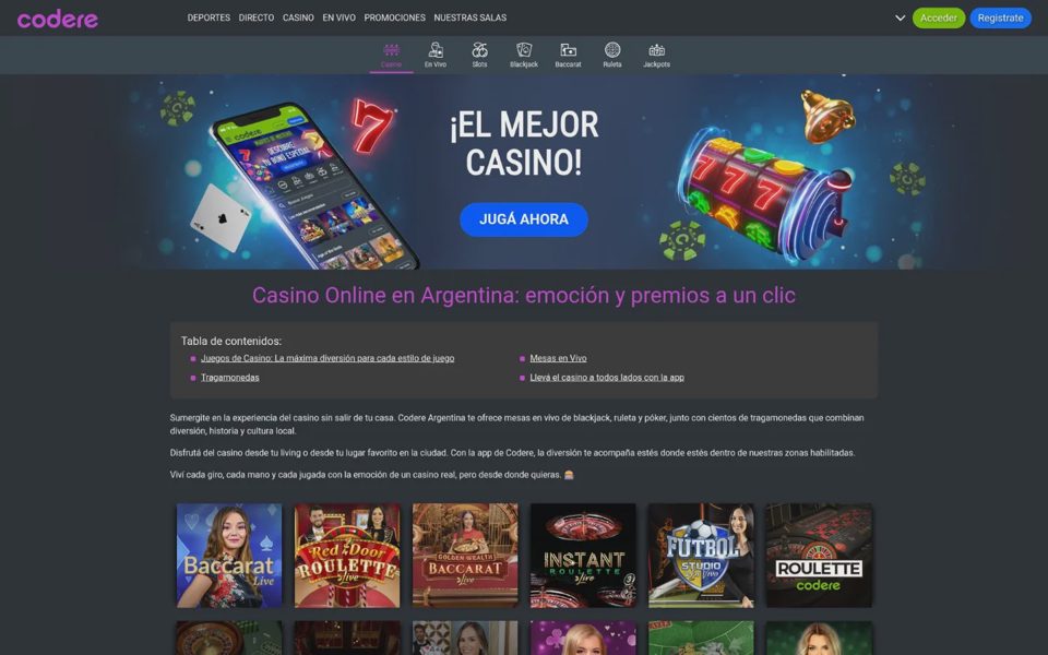 Каталог казино Codere