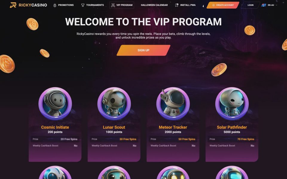 Программа лояльности Ricky Casino
