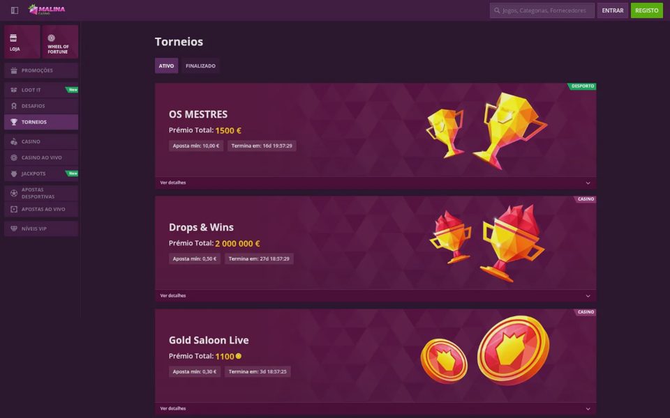 MalinaCasino tournaments