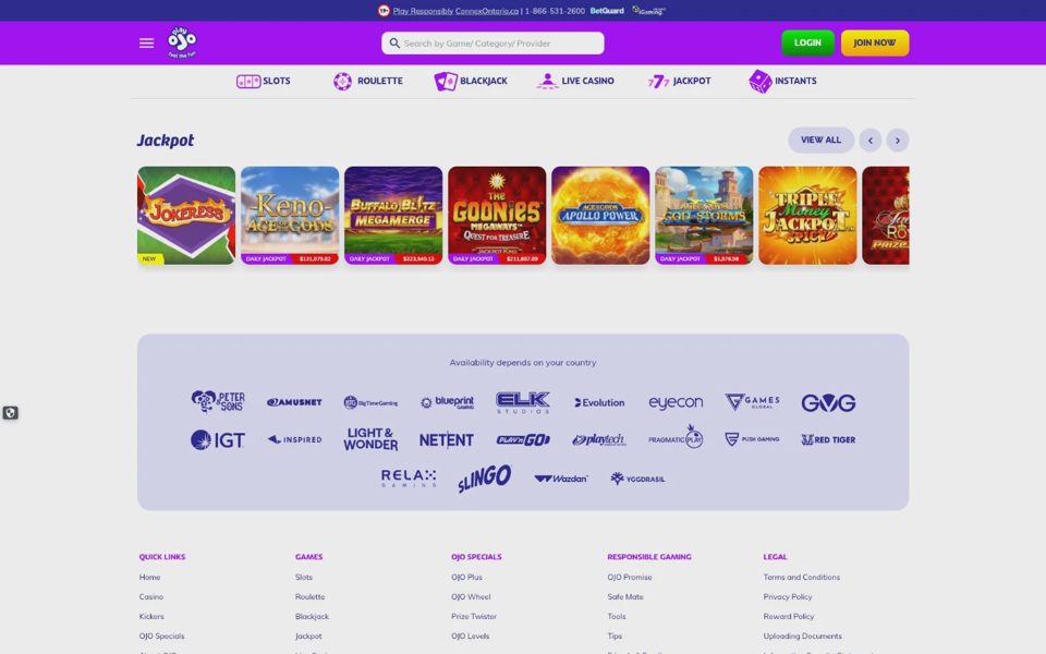 Джекпоты PlayOJO