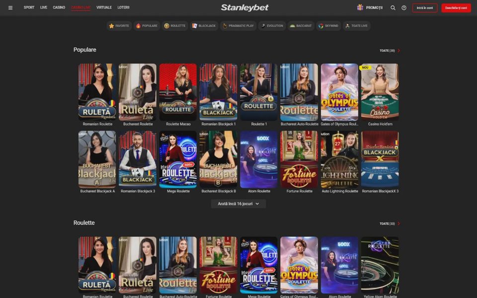 Live-казино Stanleybet