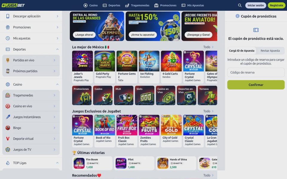 Jugabet home page