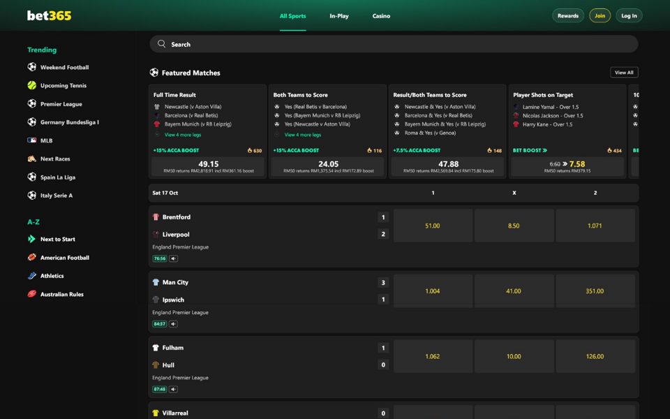 Главная страница bet365