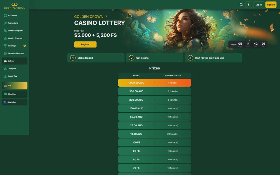 Golden Crown Casino lotteries