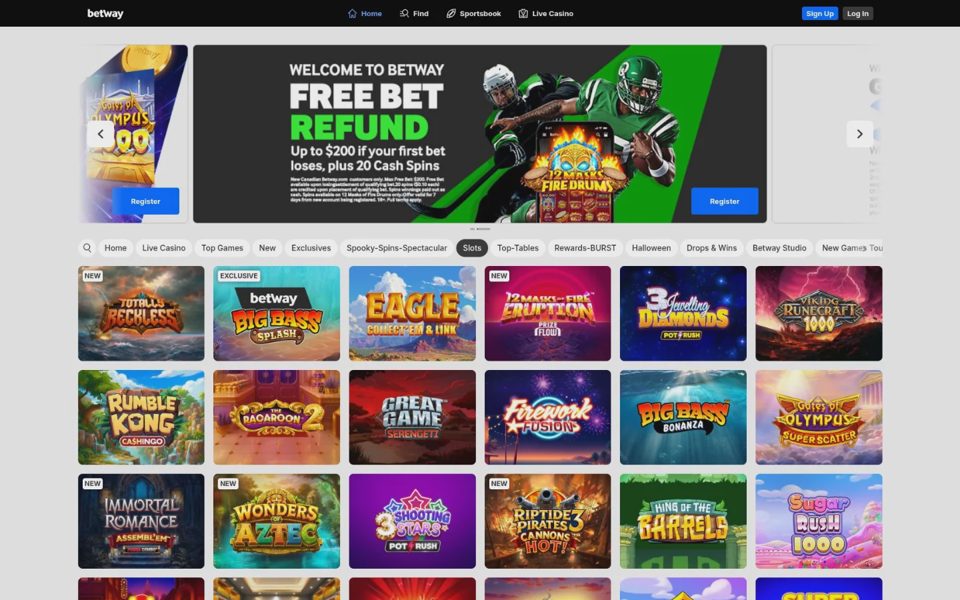 Каталог казино Betway