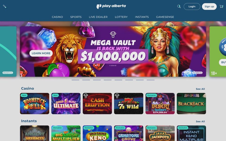 Главная страница PlayAlberta