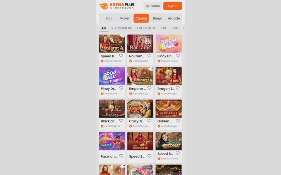 ArenaPlus live casino