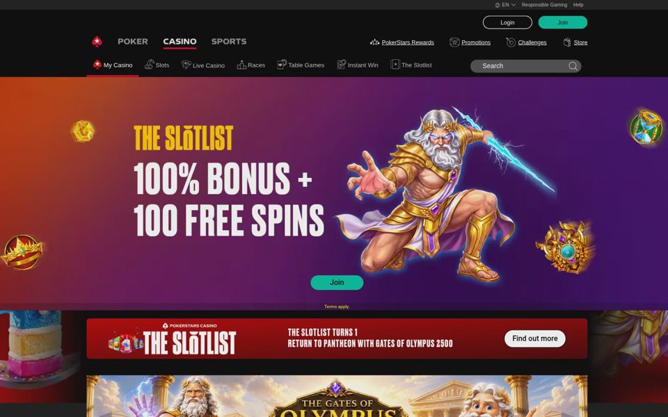 Каталог казино PokerStars