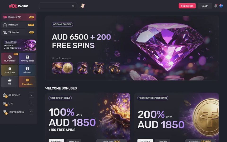 Бонусы и акции Woocasino