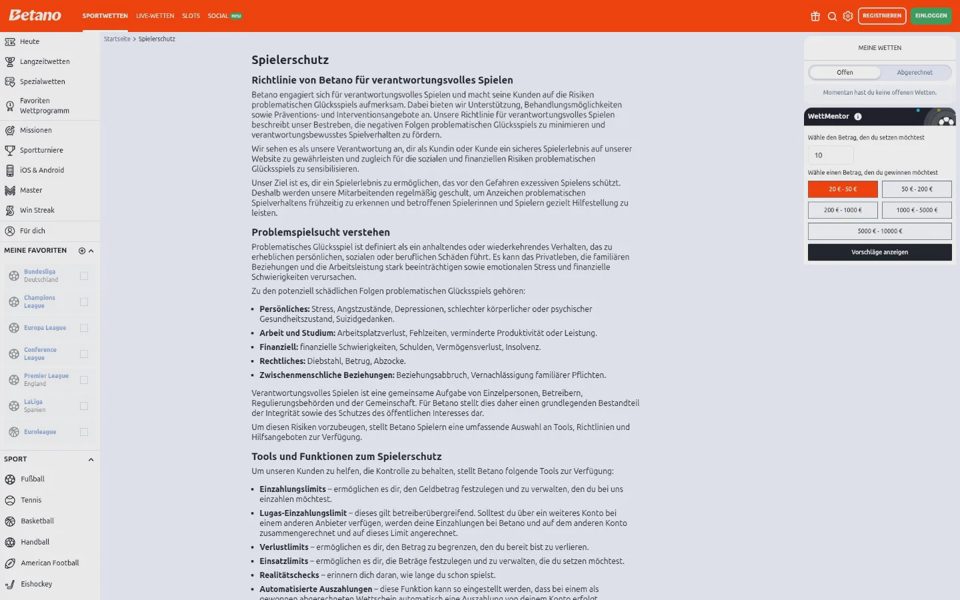 Ответственная игра на Betano